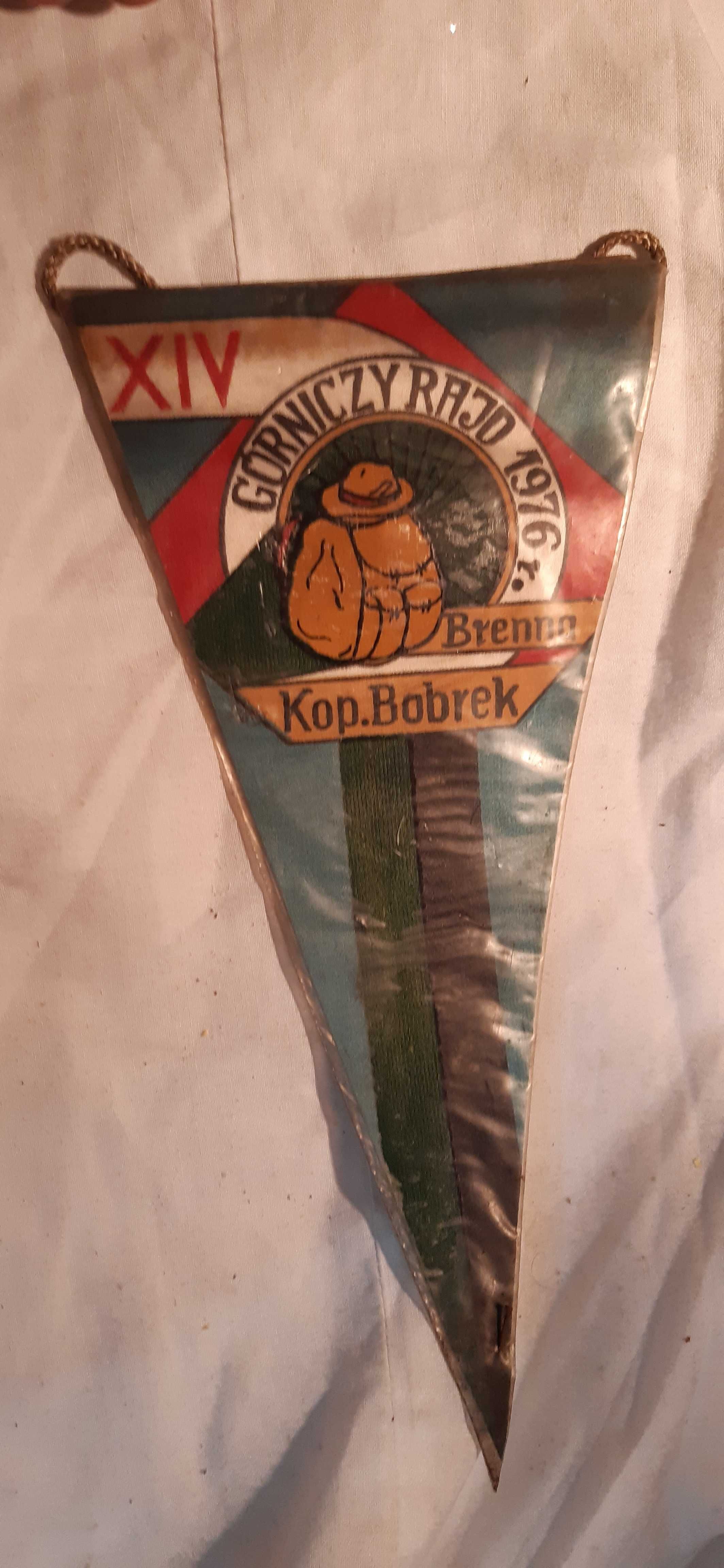 stary proporczyk górniczy 1976rok kwk bobrek rajd pttk