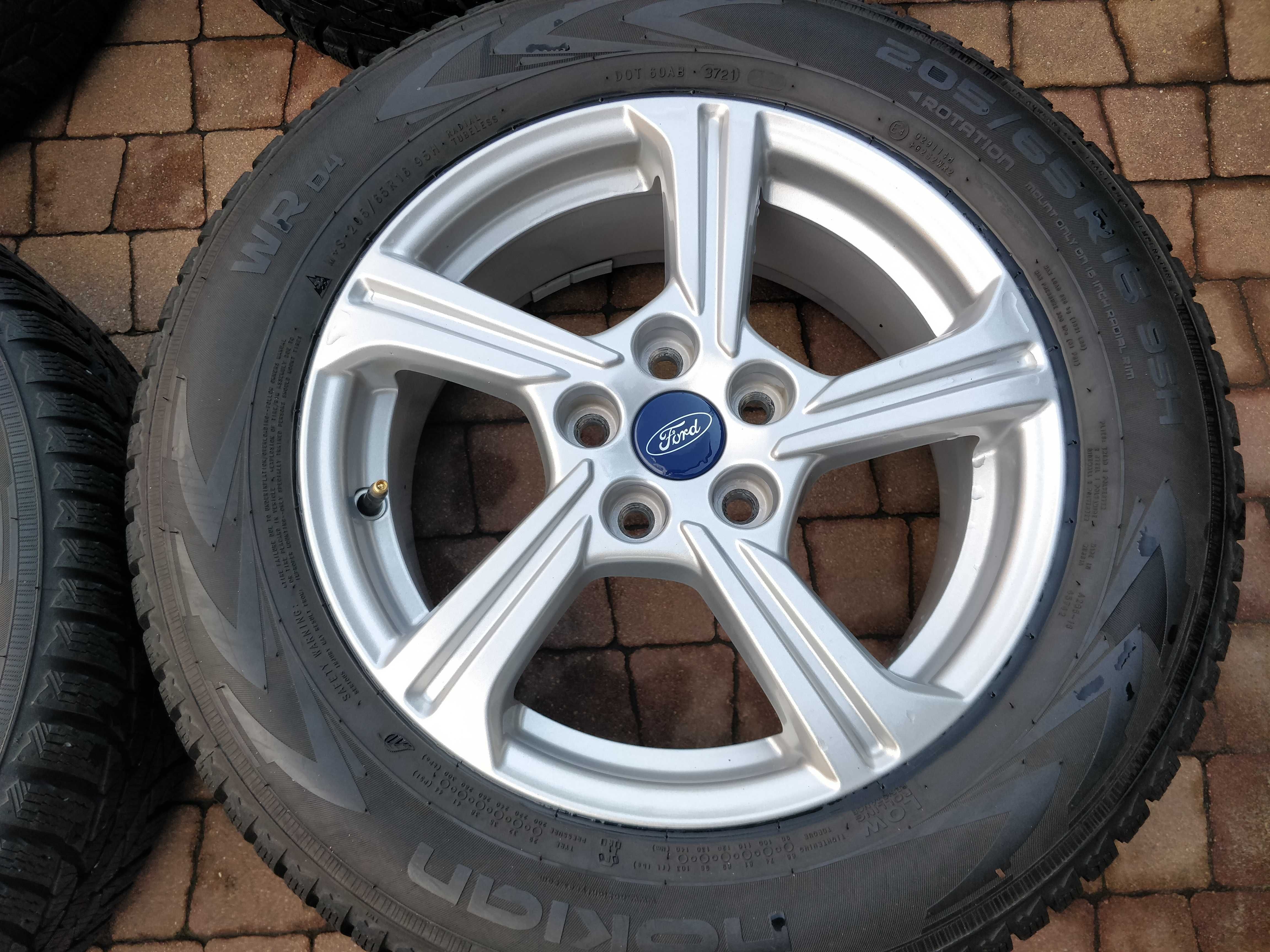 3482. Koła zimowe Ford Puma oryginalne 5x108 205/65/16 Nokian 21r 8mm