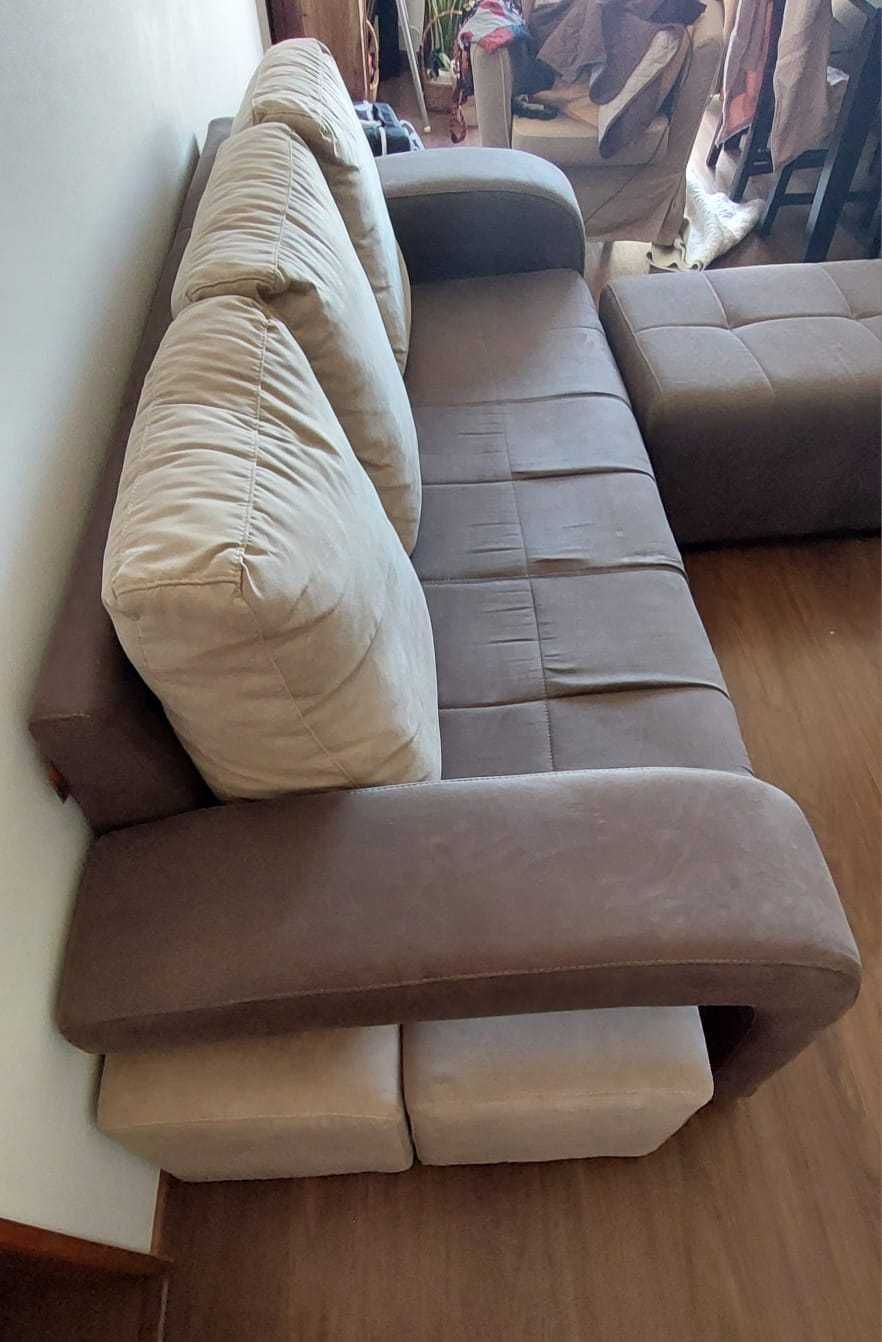 Sofá 3lugares  chaise longue amovível