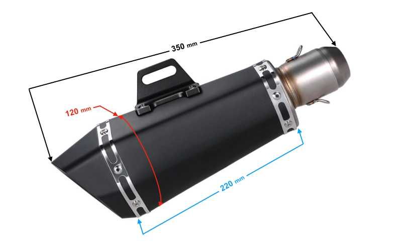 Wydech Tłumik Końcówka Adapter Tuning DB-KILLER Sportowa Czarny MAT