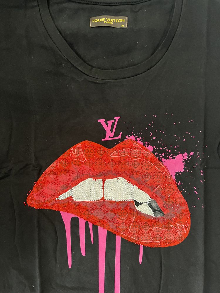 NOWA damska koszulka Louis Vuitton t-shirt LV L XL usta