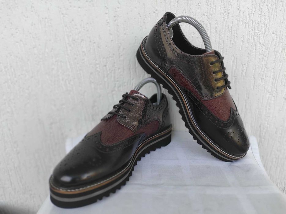 Брендовие кожаные туфли окфорди Alain Manoukian р.37-37.5