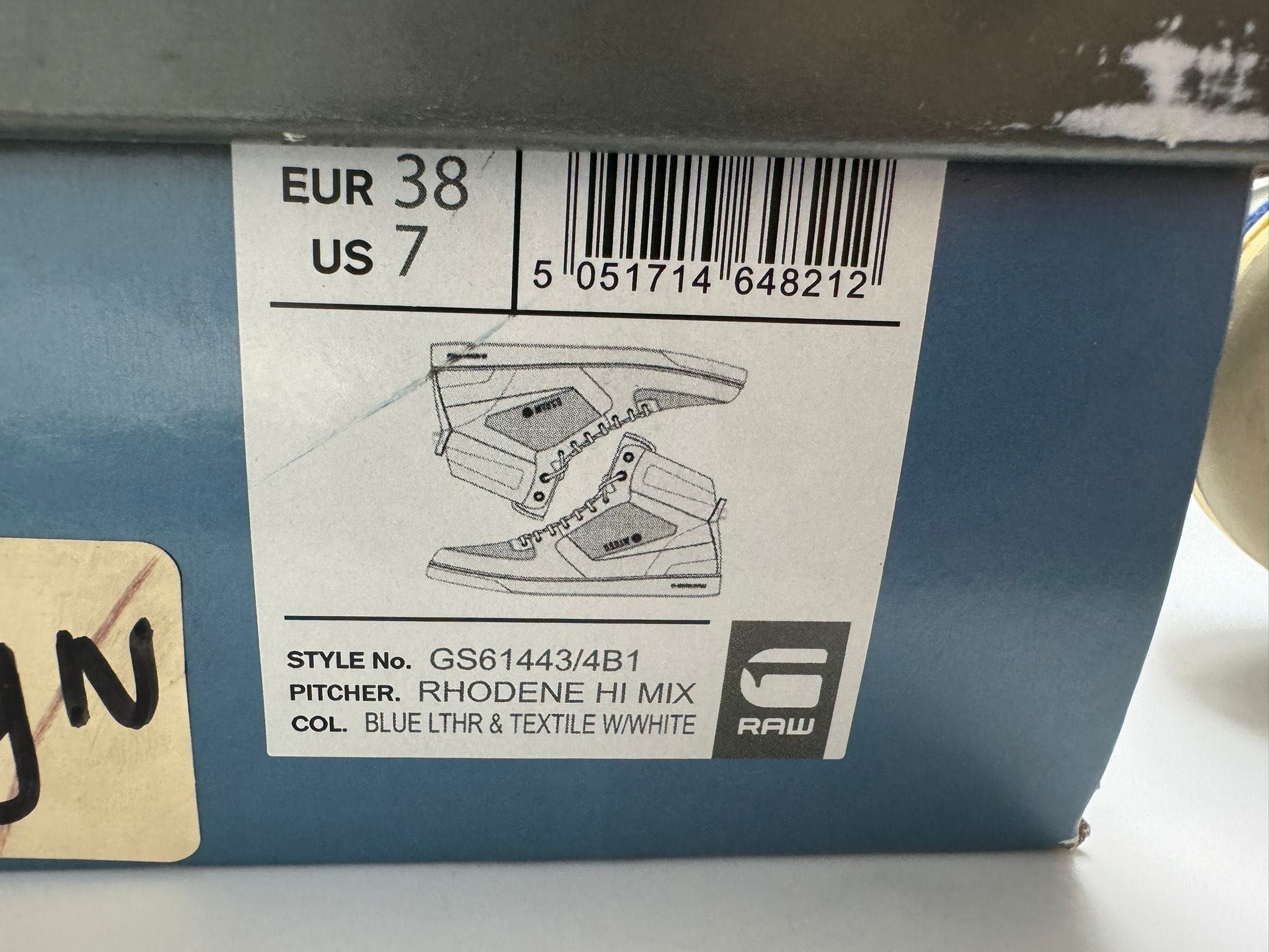Nowe sneakersy wysokie G-STAR RAW unisex niebieskie 38