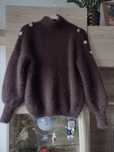 Sweter brązowy moherowy
