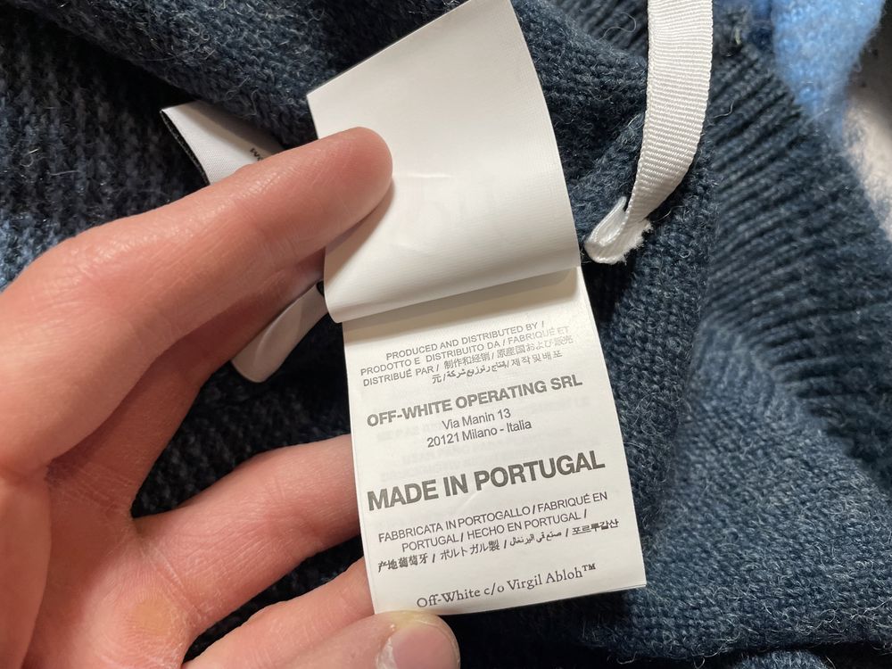 Новый Шерстяной Свитер Off White С Большим Логотипом M-L Размер
