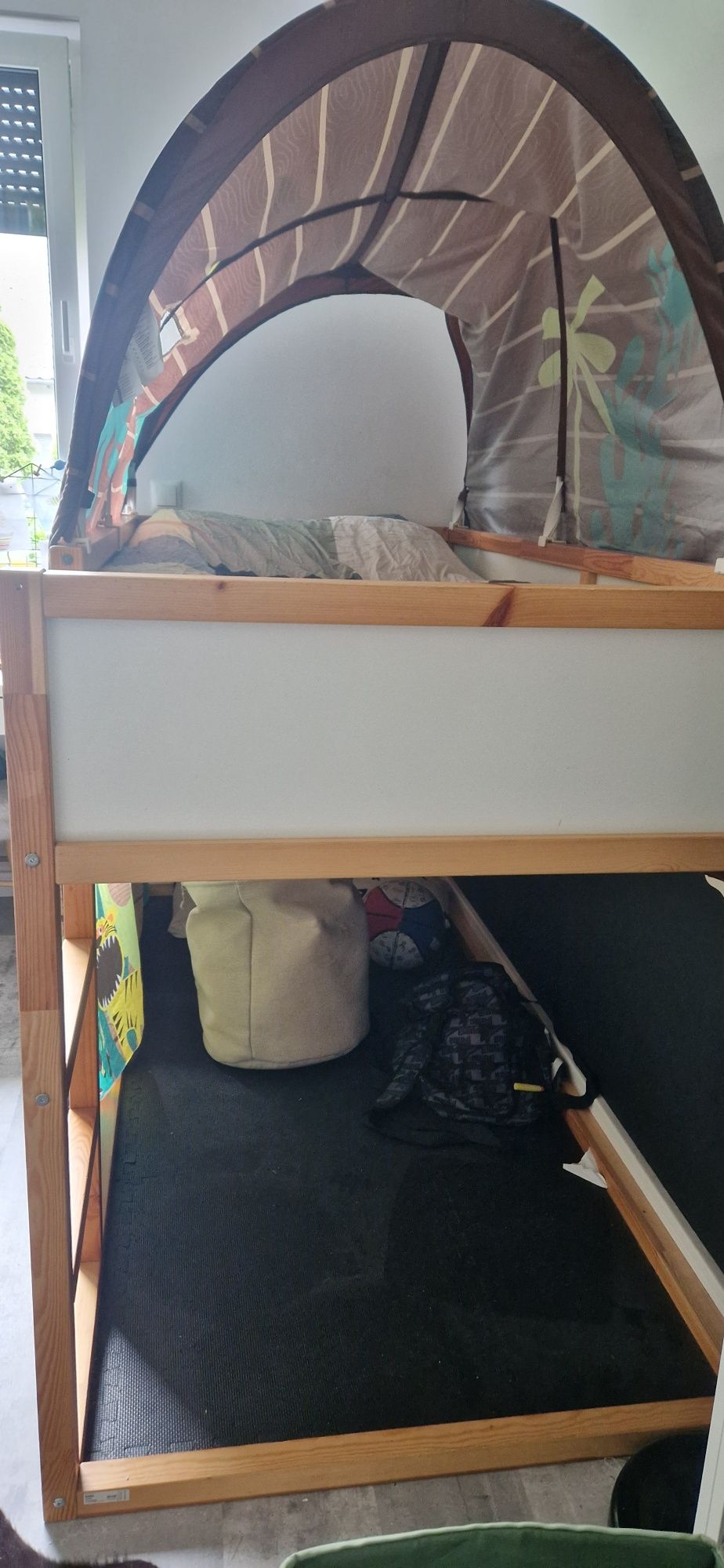 Ikea kura łóżko z drabinką i baldachimem