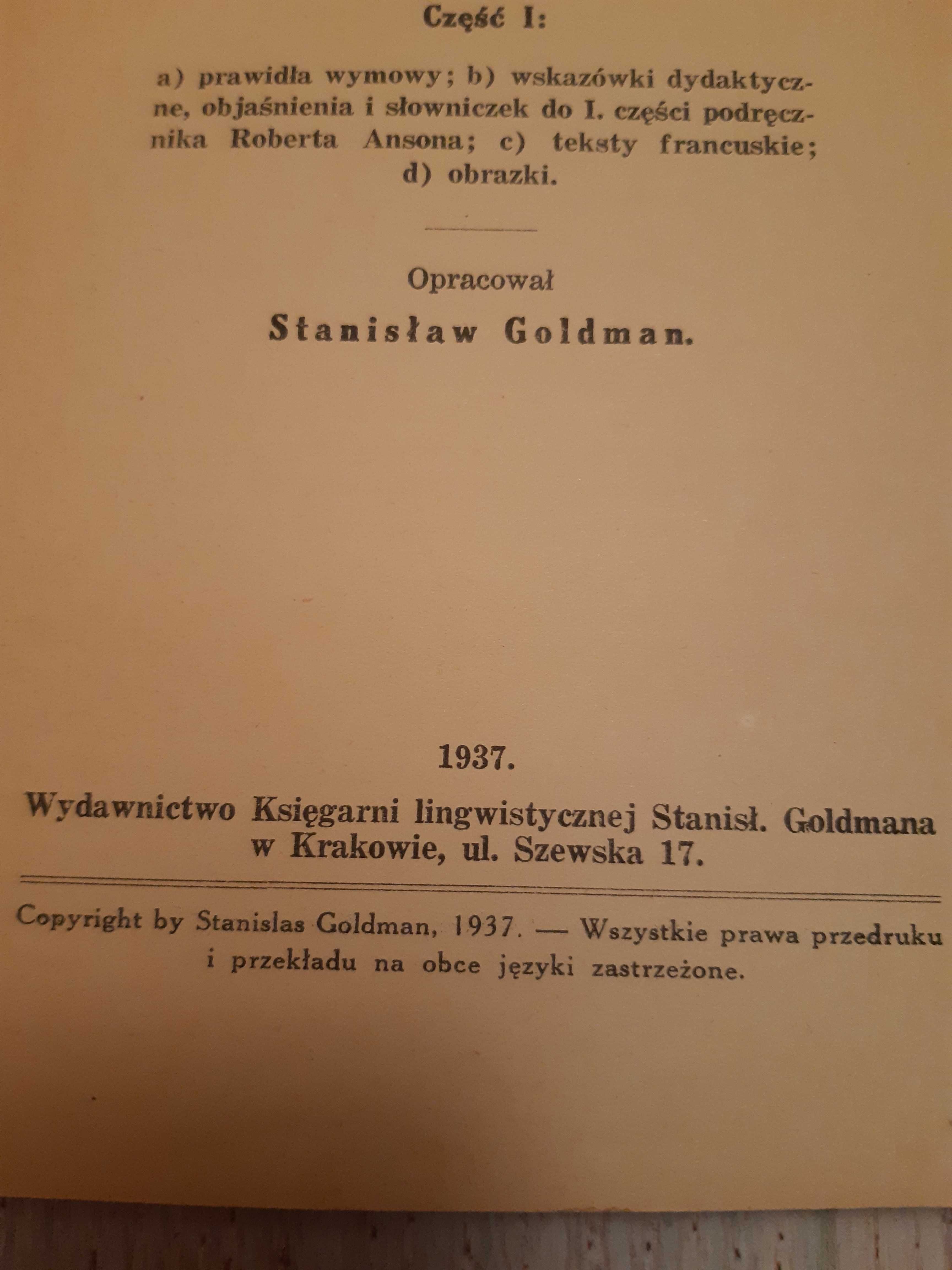 Unikat Samouczek francuski z 1937 roku