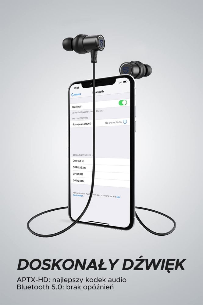 SoundPEATS Q30HD+ Bezprzewodowe Sportowe Słuchawki Bluetooth 5.2