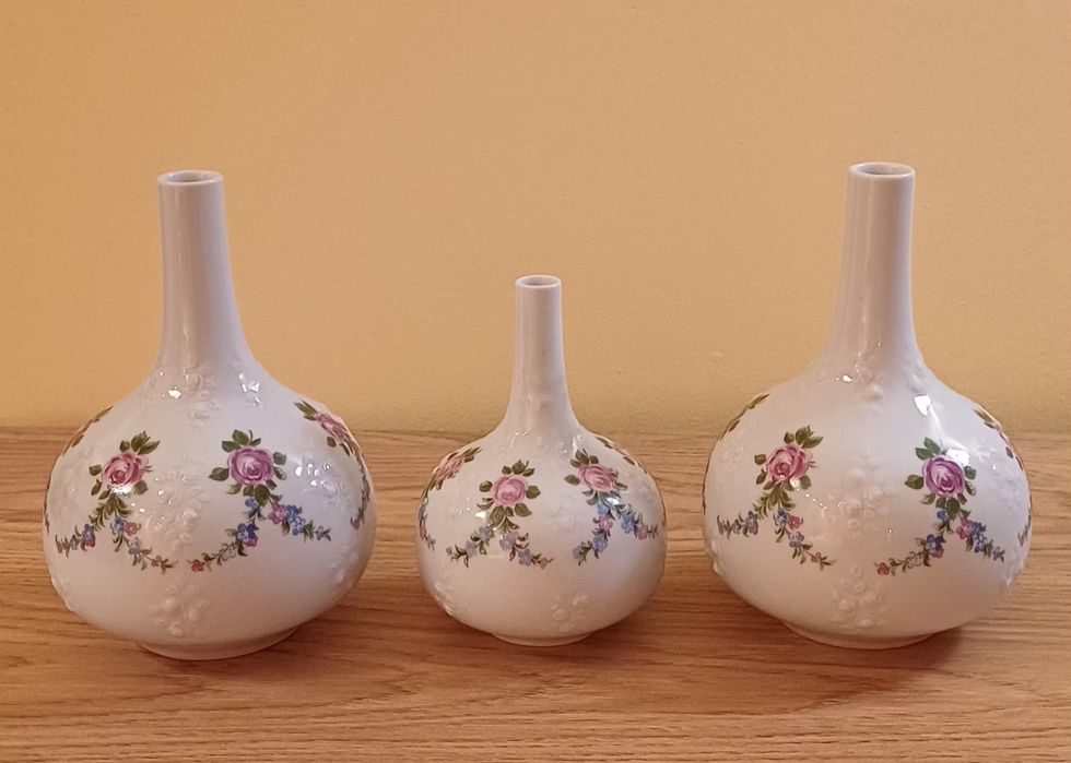 Zestaw 3 wazonów z porcelany Wallendorf z lat 70 tych