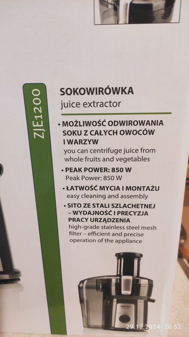 Sokowirówka Zelmer ZJE1200