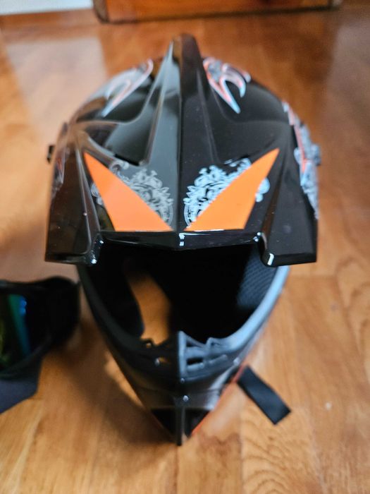 Kask pełny z goglami | Rozmiar XL