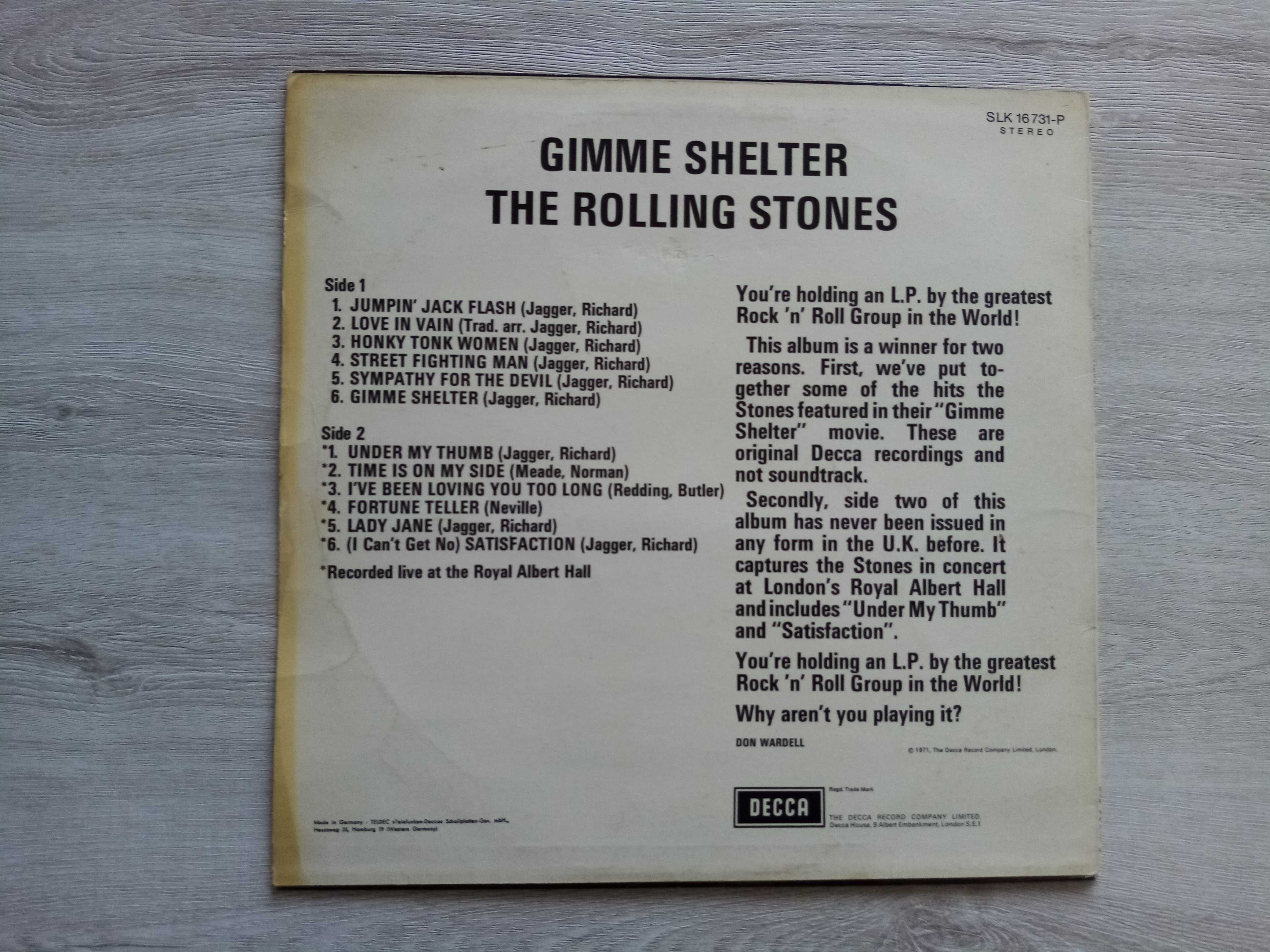 The Rolling Stones Gimme Shelter LP WINYL