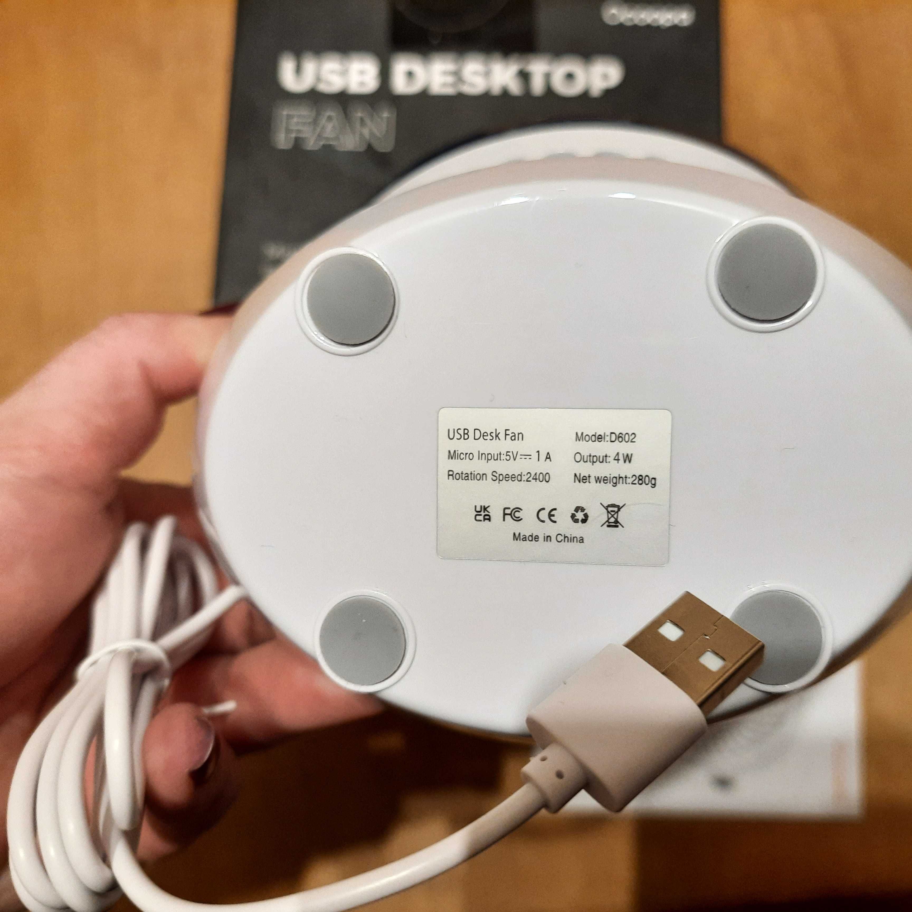 Wentylator biurkowy USB obrotowa głowica 360 ° OCOOPA mini 3 prędkości