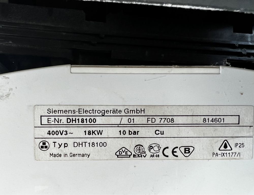 Przepływowy Podgrzewacz wody Siemens 18000 W, terma, boiler