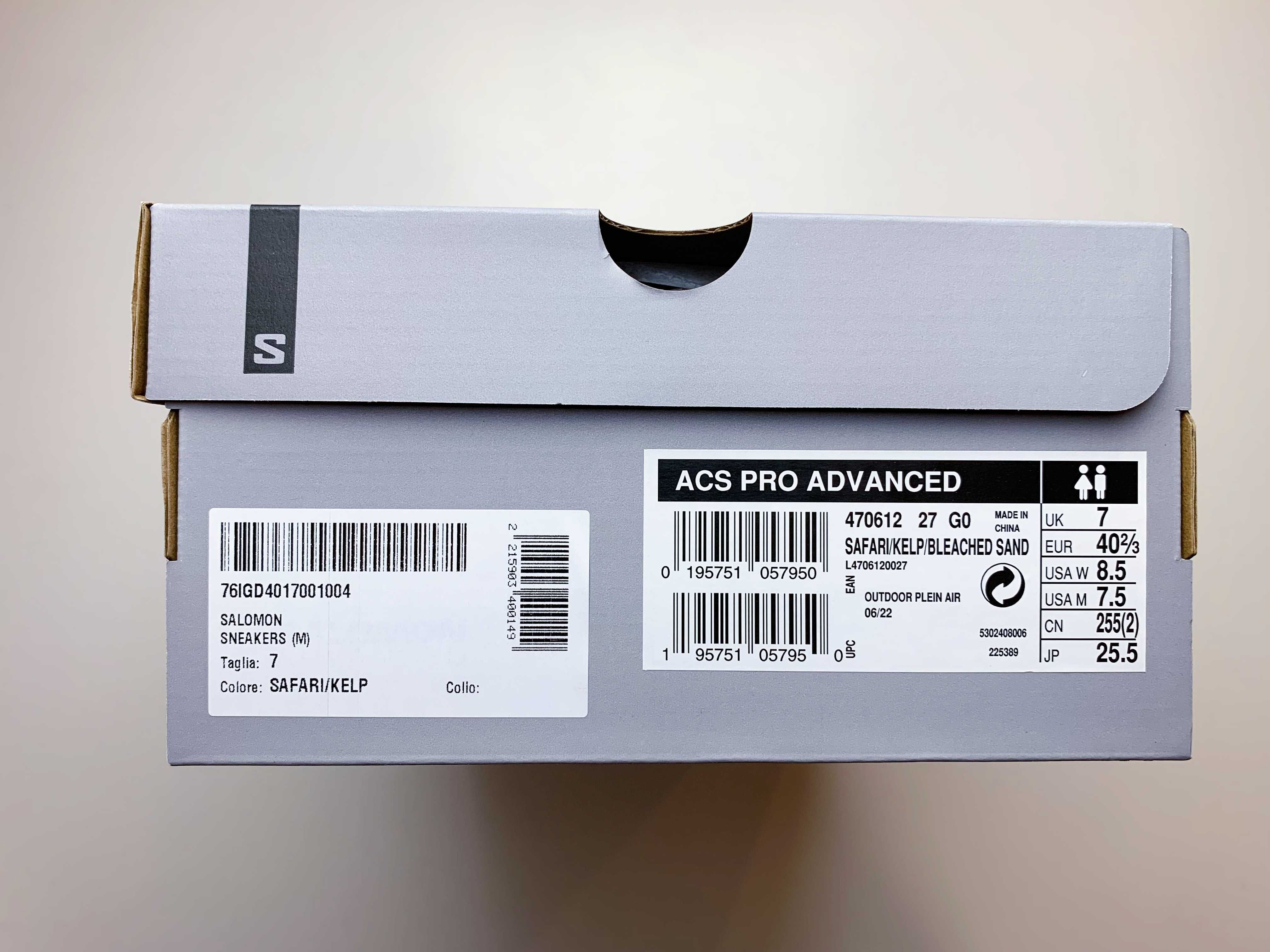 Salomon ACS Pro Advanced Safari Bleached Sand 7.5 40 2/3 40.5 25,5cm