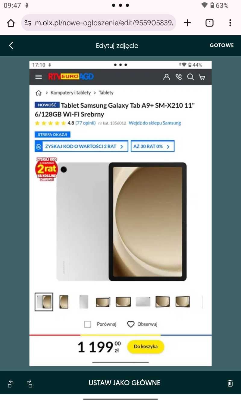 ELEGANCKI tablet Samsung A9+ i A9+ 5G Gwarancja producenta.