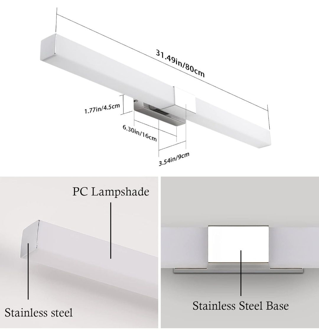 Klighten Lampa nad lustro łazienkowe LED 80 cm