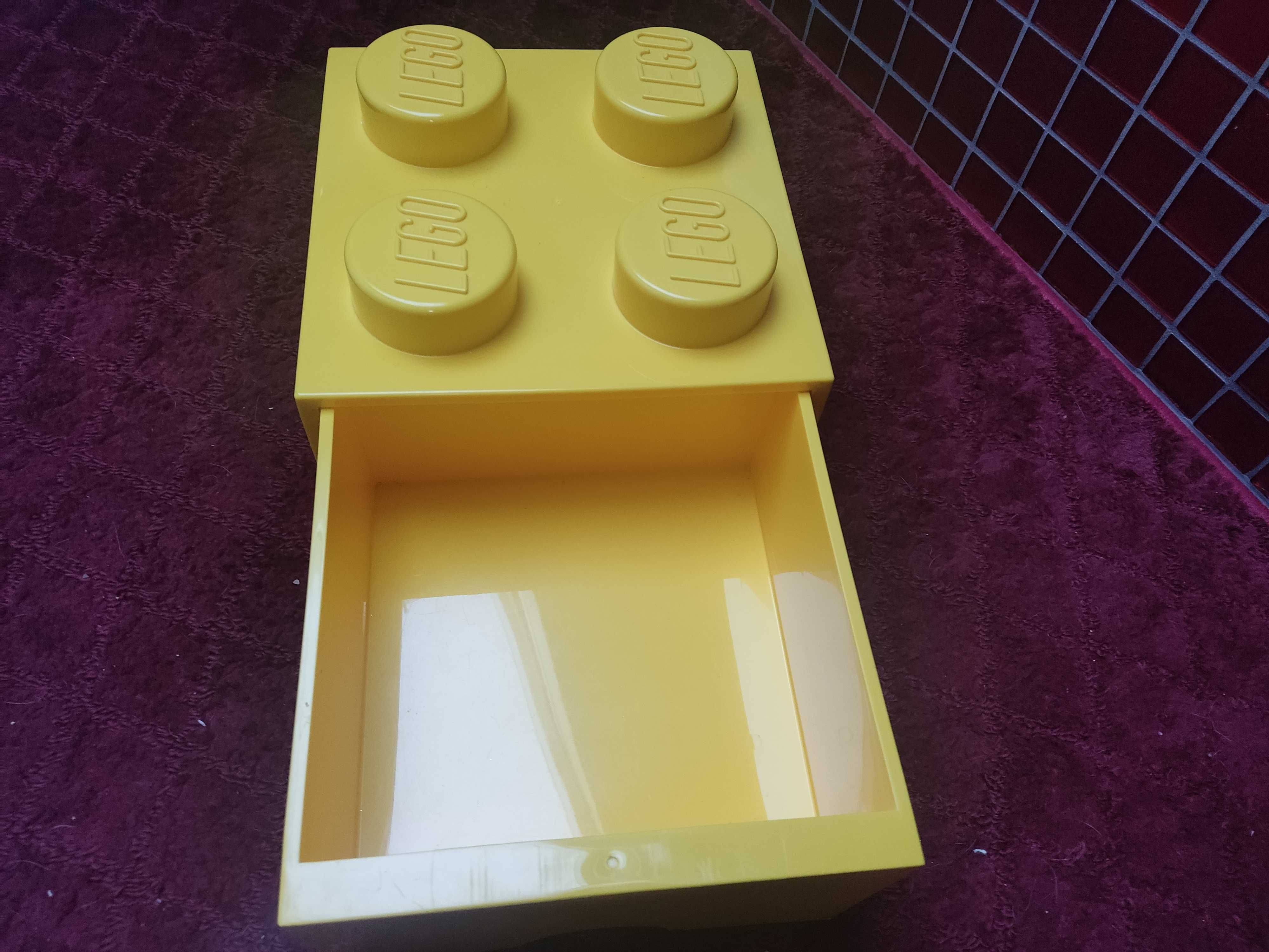 LEGO Pojemnik na klocki brick z szufladą 2x2 żółty