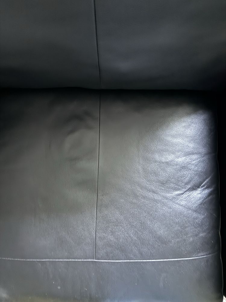 Sofa bardzo wygodna + puf (stan doskonały) skóra!