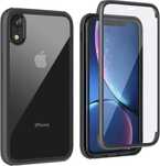 Etui iPhone XR, LOFTER, pełna ochrona, pancerne, 360°, czarne