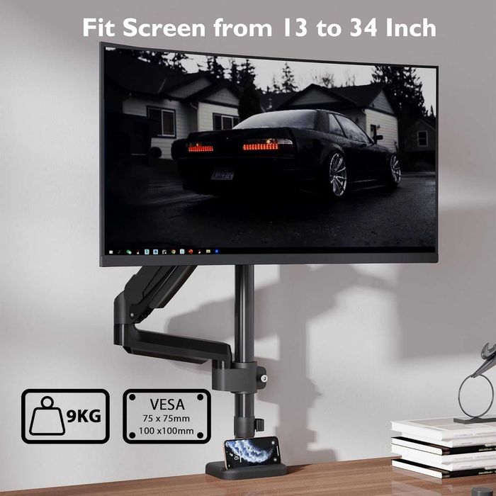 Suporte de Monitor Desk Mount with Gas Spring 1 Monitor 13"-34"