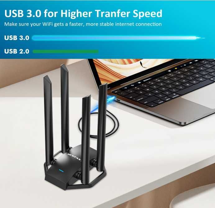 NEWFAST 1300Mbps USB WiFi Adapter do PC