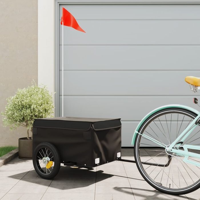 vidaXL Przyczepka rowerowa dla zwierząt, czarna, 30 kg, żelazo