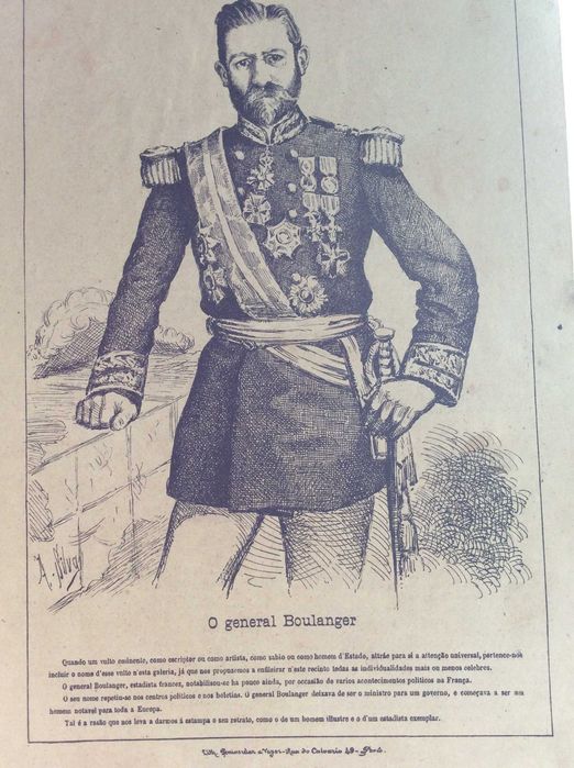 O general Boulanger. Litografia do século XIX