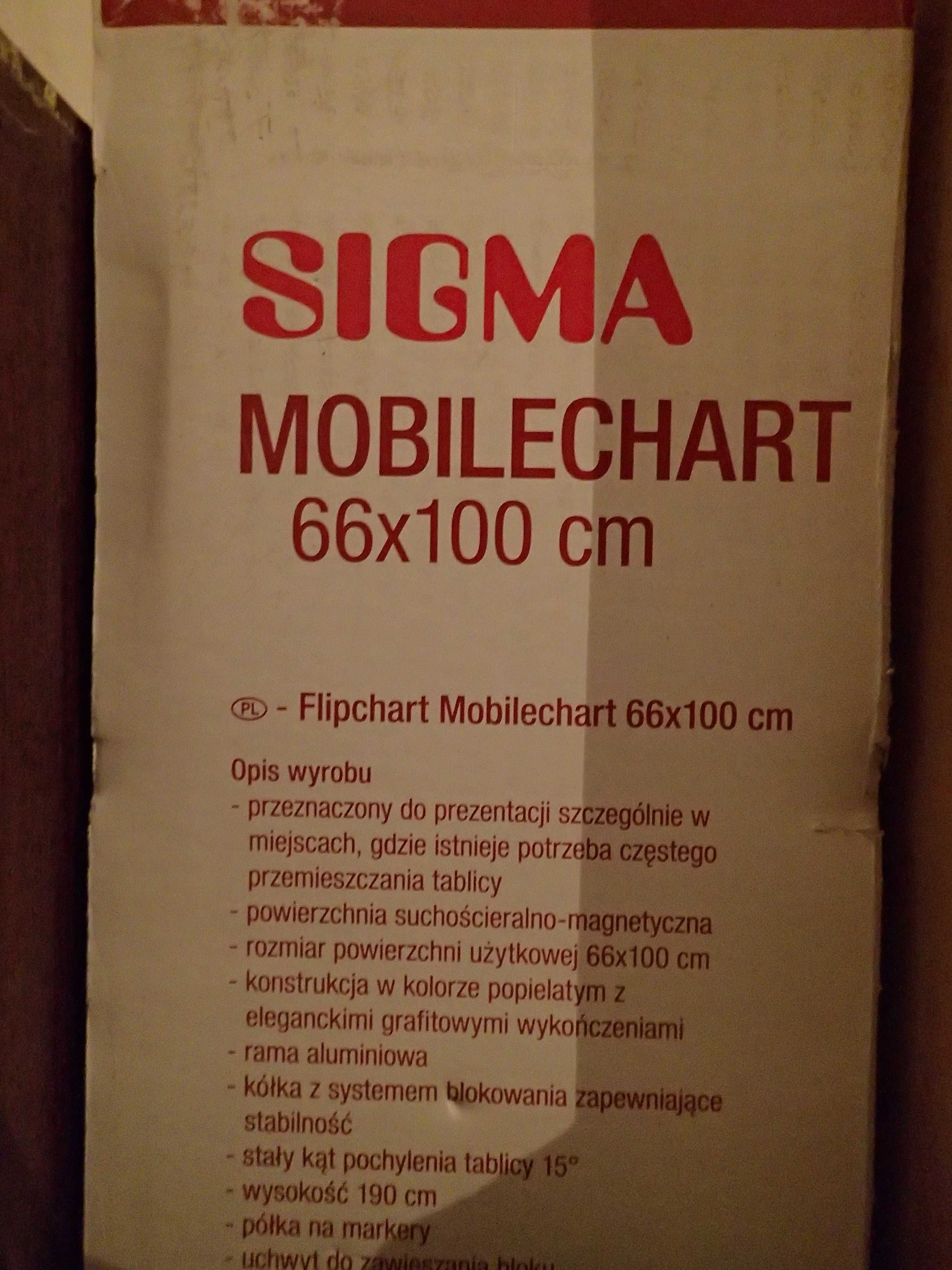 Flipchart Mobilny 66x100 cm na kółkach renomow firmy SIGMA stabilny