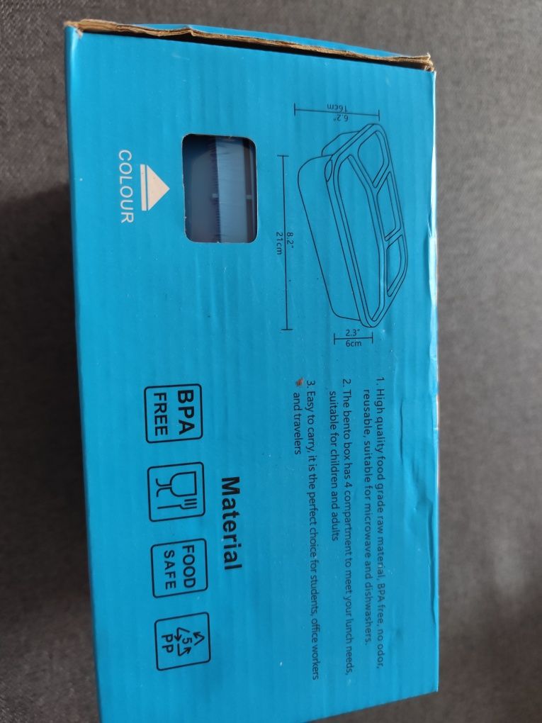 Lunch Box Wielokrotnego użytku 4-komorowe plastikowe pojemniki
