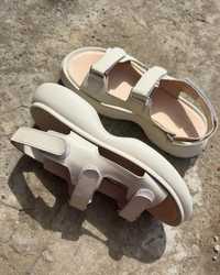 Босоніжки шкіра натуральна бежеві сандалі беж босоножки кожа сандалии