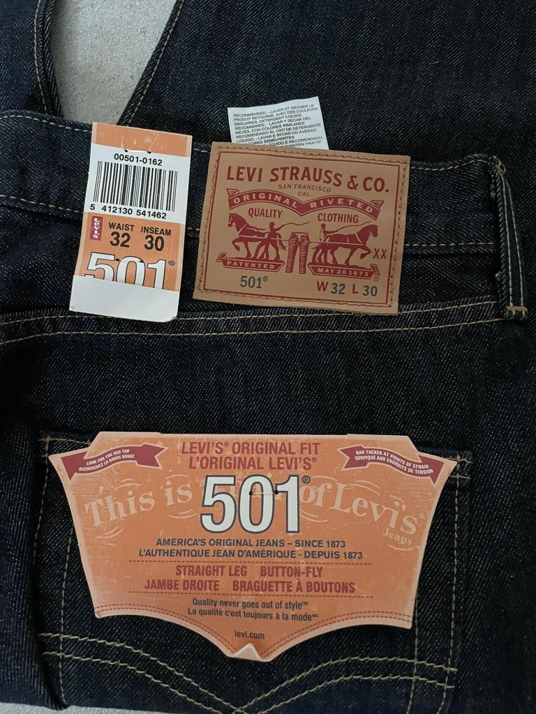 Levis  501 Straight Leg, jeansy 32/30