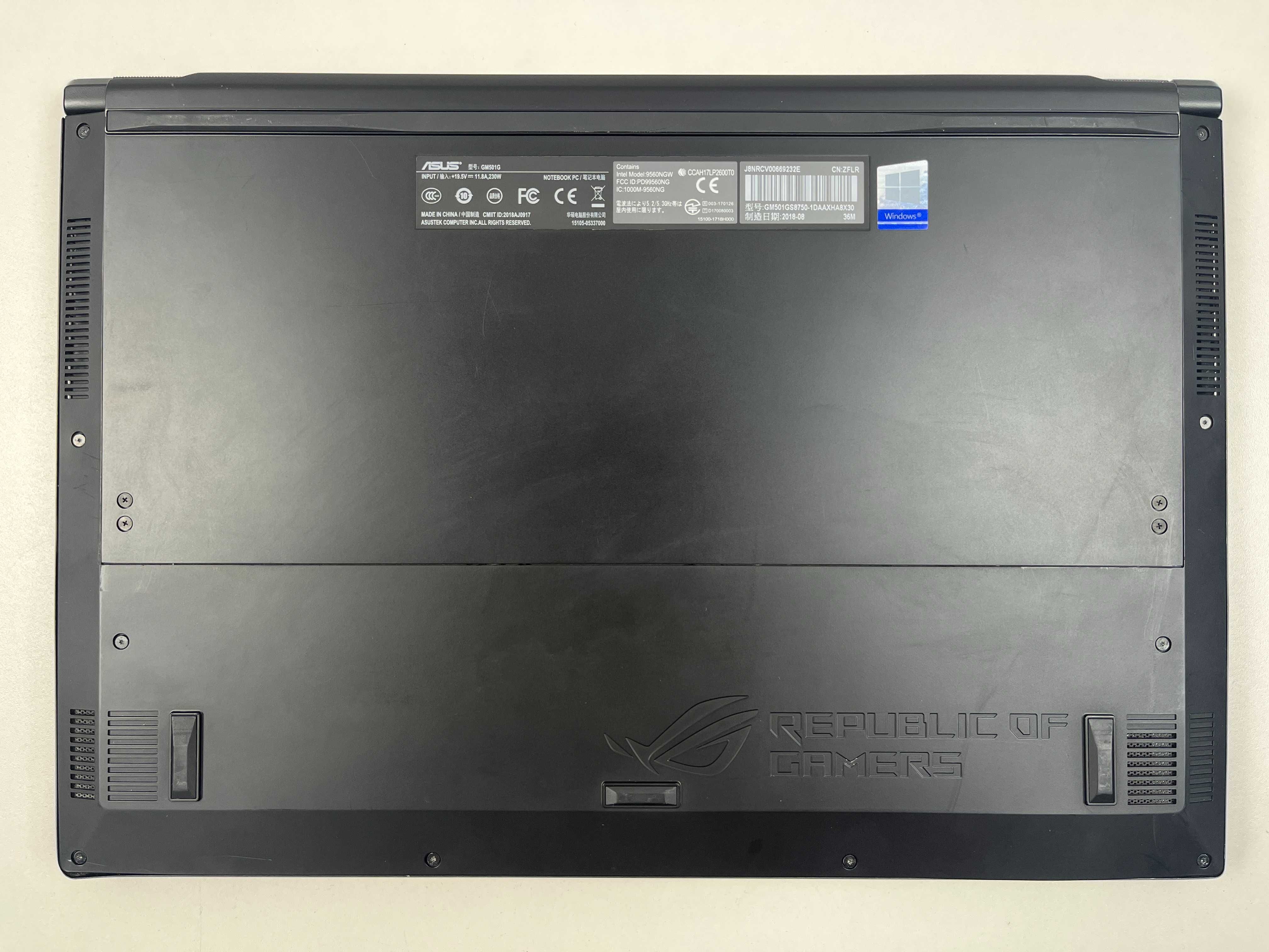 Ноутбук Asus ROG Zephyrus M GM501 144Гц i7-8750H 16GB GTX1070 512GB M2