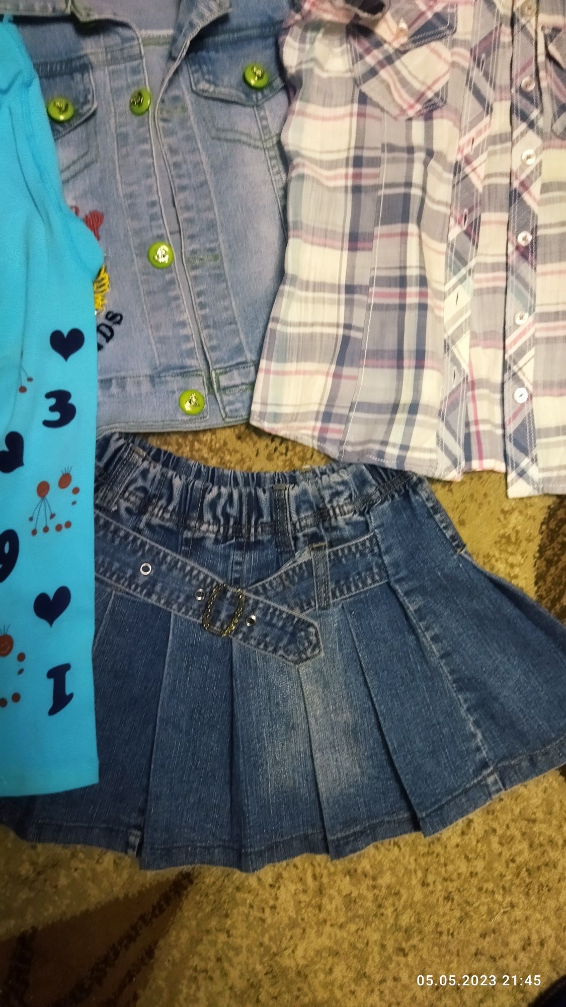 летняя одежда для девочки 3 года футболки жилетка джинсовая юбка