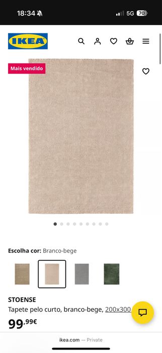 Tapete de pelo curto bege