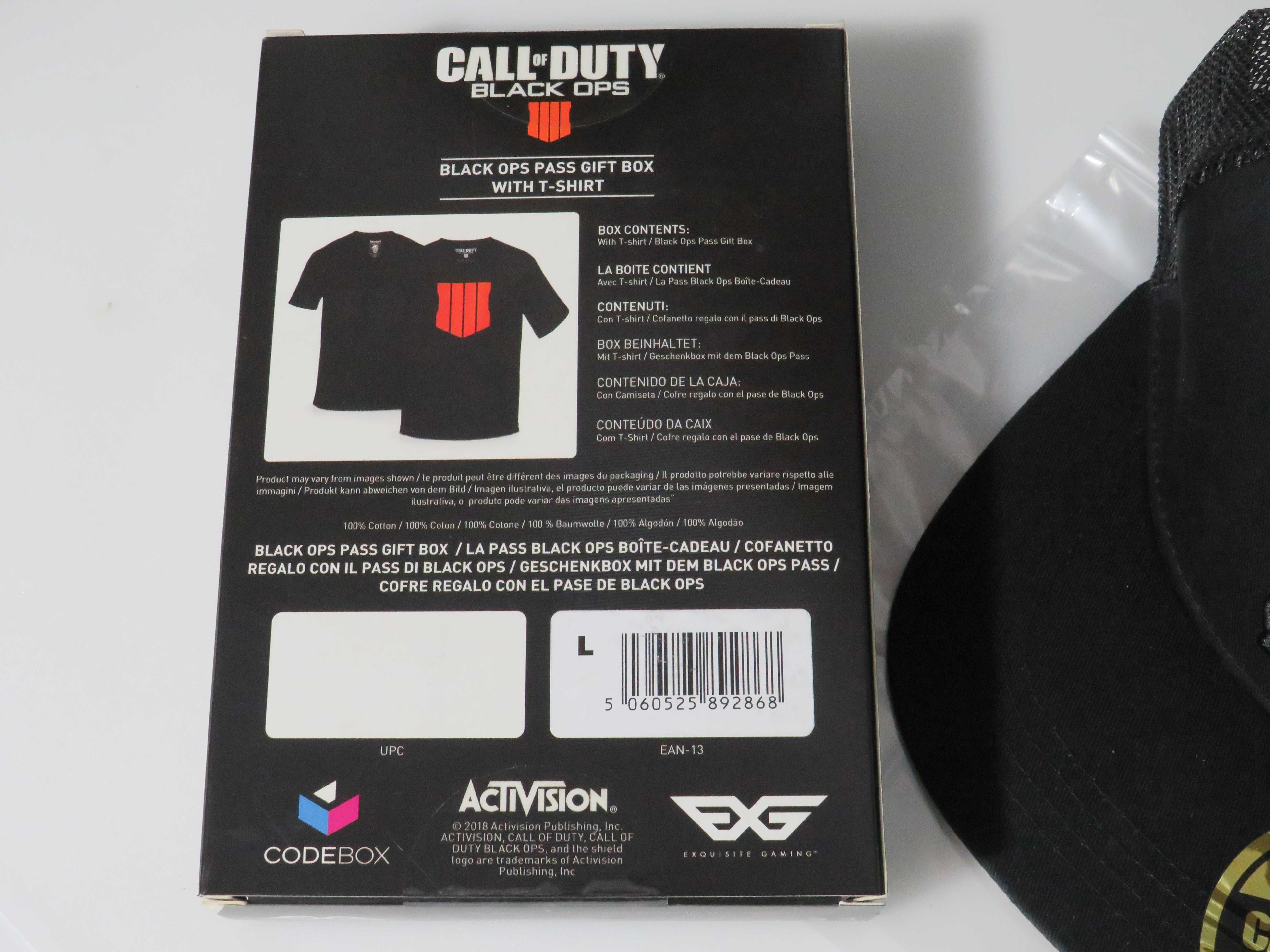 Pack T-shirt L + Boné Call of Duty Black Ops 4 NOVO e SELADO