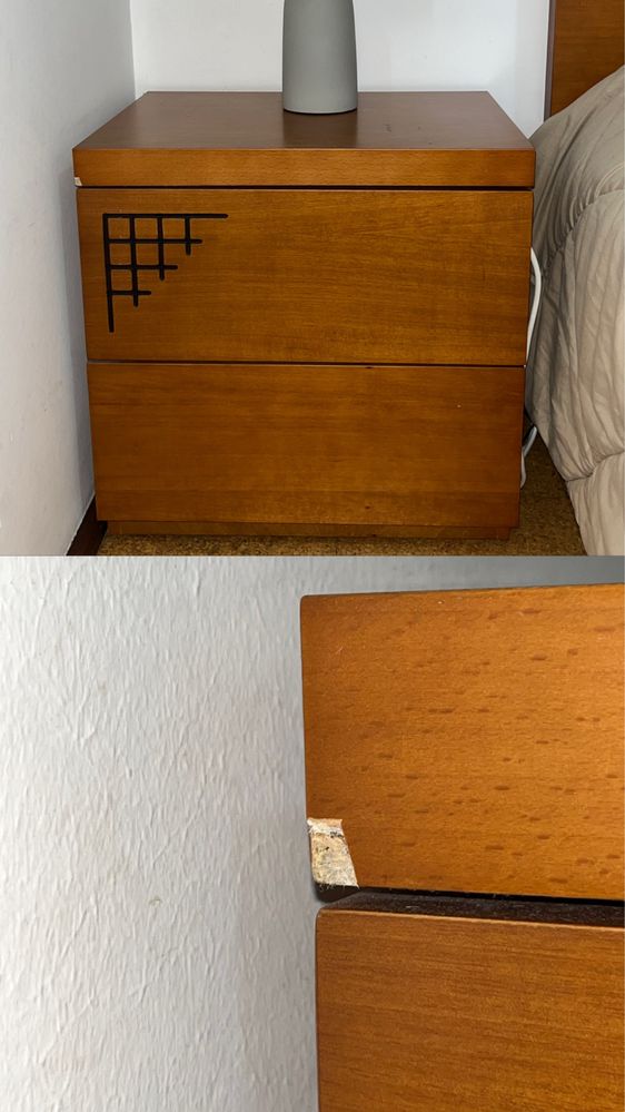 Recheio/Mobília de quarto de casal - madeira de cerejeira