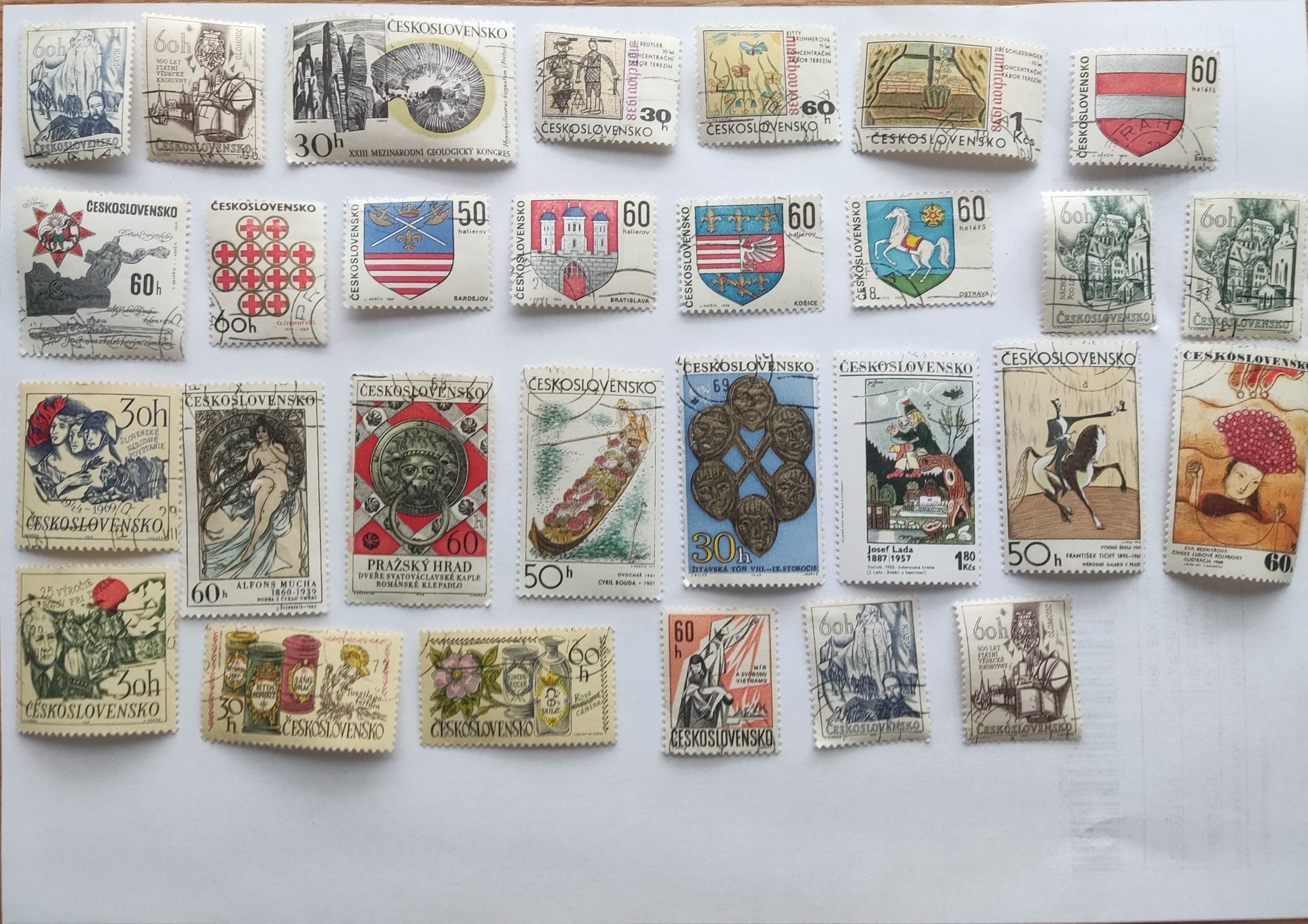 29 znaczków pocztowych !!! CZECHOSŁOWACJA Ceskoslovensko