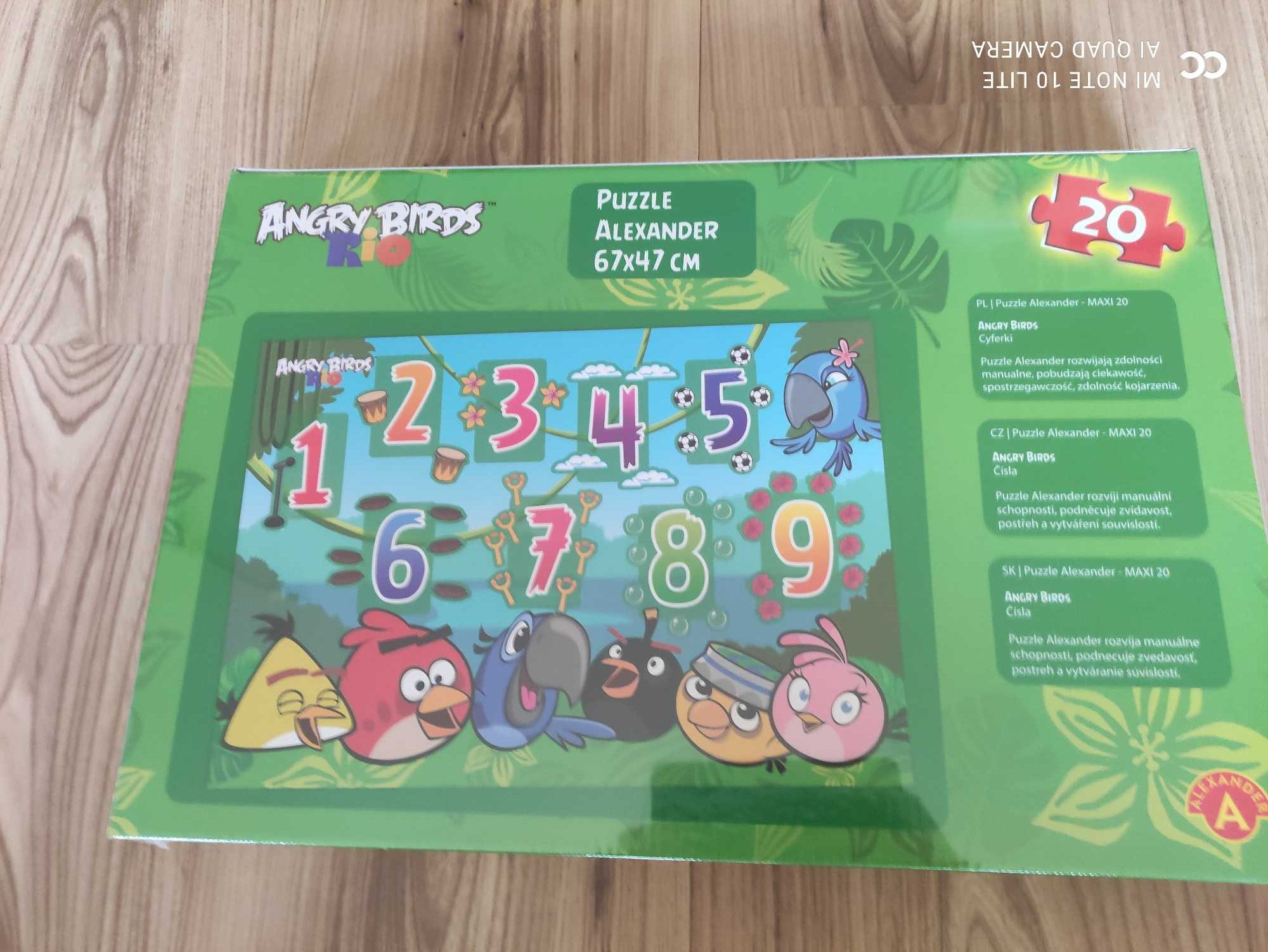 Puzzle maxi 20: cyferki Angry Birds Rio