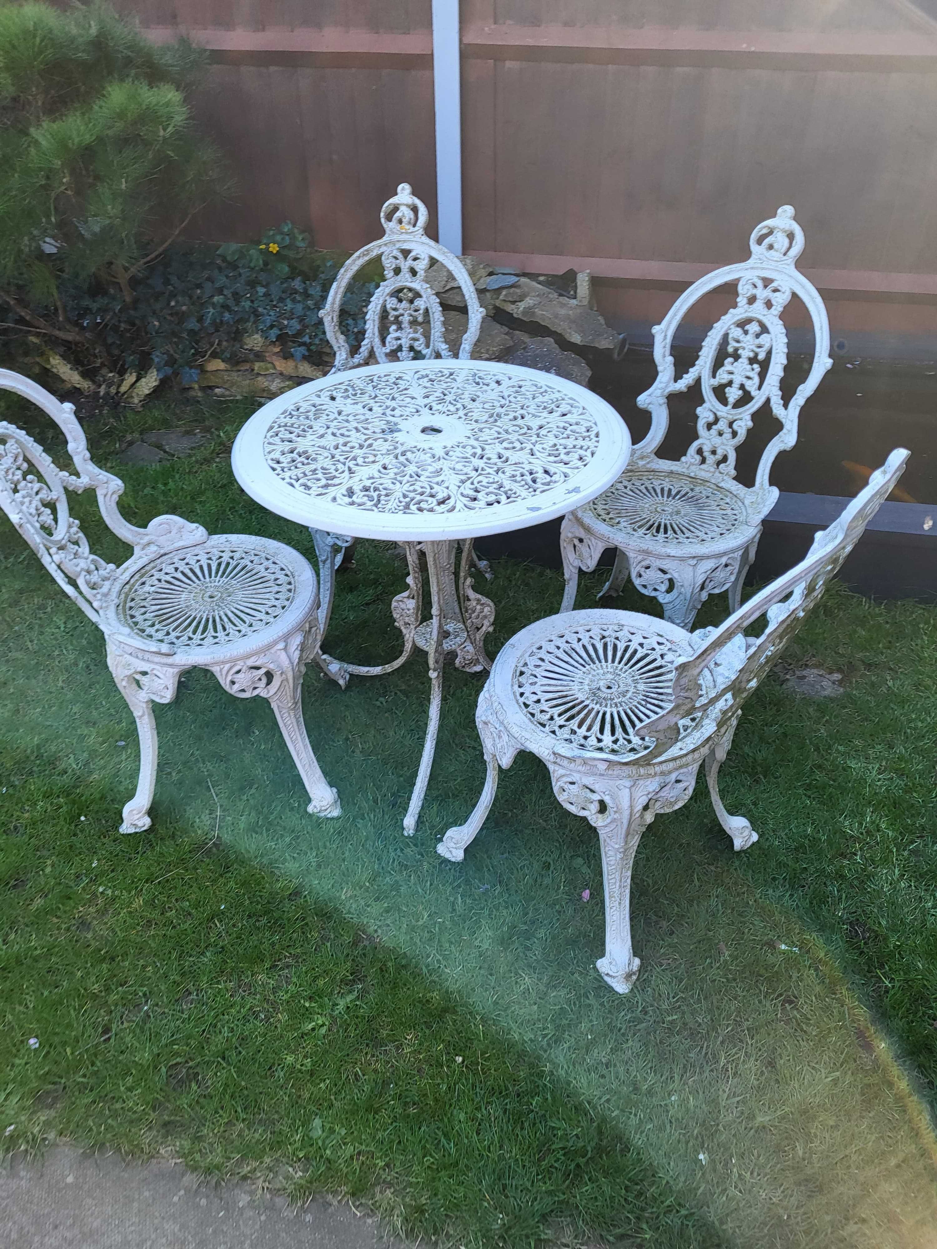 Komplet całorocznych aluminiowych mebli ogrodowych Barokowy styl