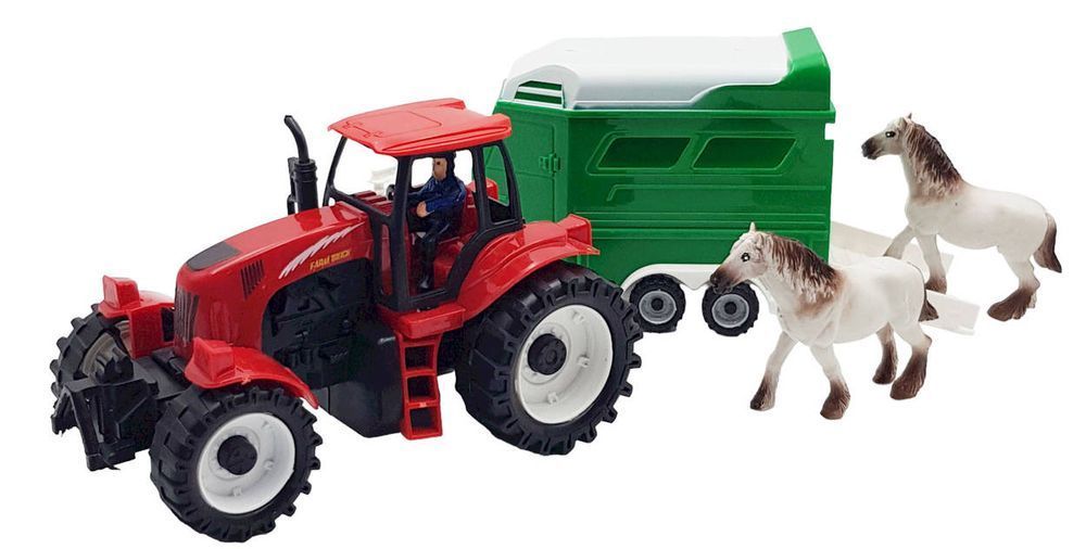 Zagroda Dla Koni Traktor Z Napędem Przyczepa Farma