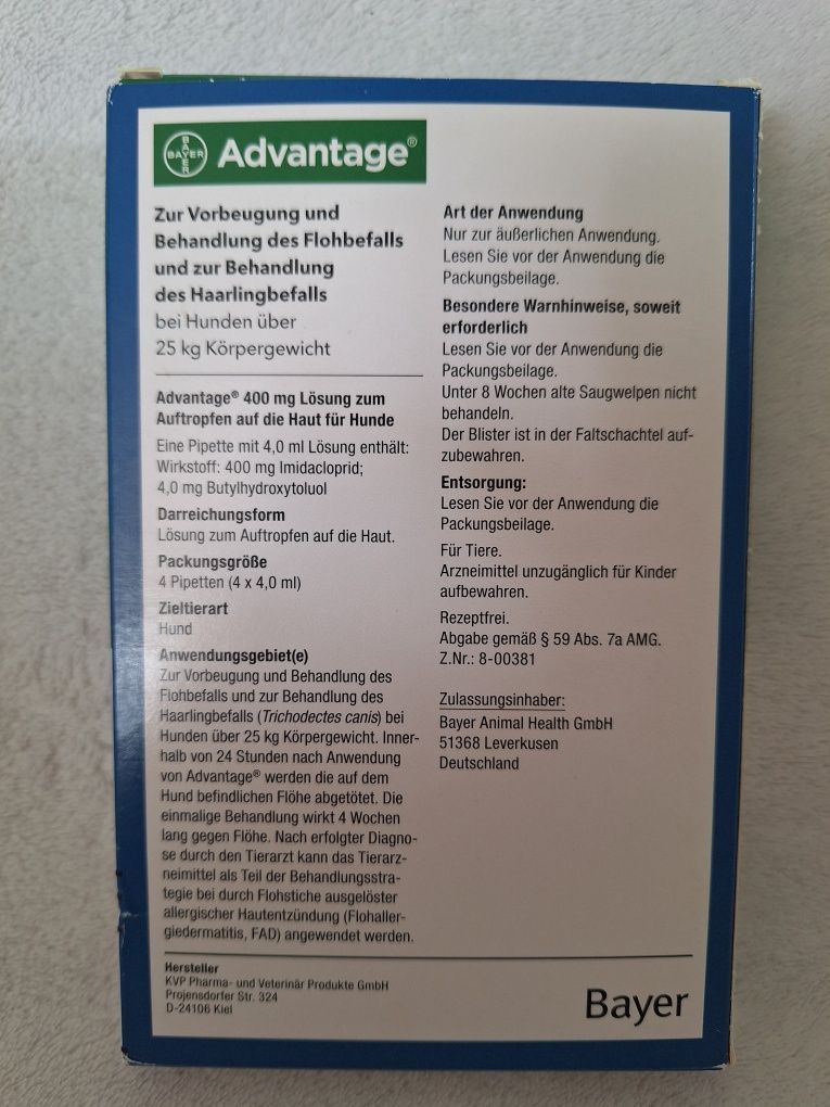 Krople przeciw kleszczom i pchłom dla psów Bayer Advantage 25-40kg