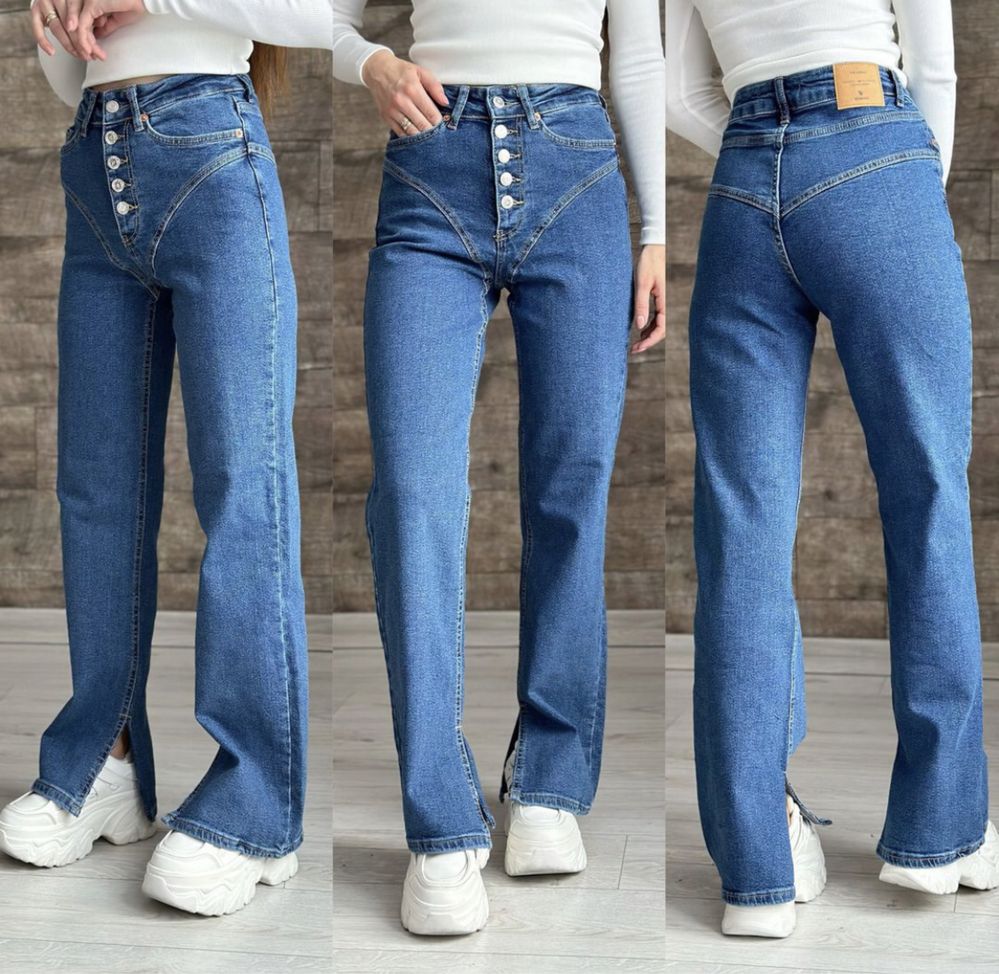 Джинси, жіночі джинси кокетка, штани широкі, джинсы, женские джинсы