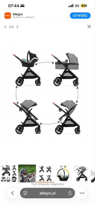 Nowy w kartonie wózek 3w1