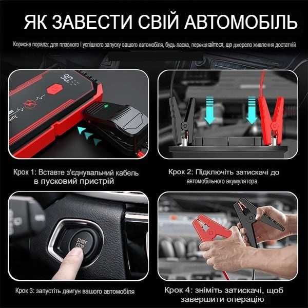 Пуско-зарядний пристрій Бустер Jump Starter X1 20000 mAh 12В 1600А