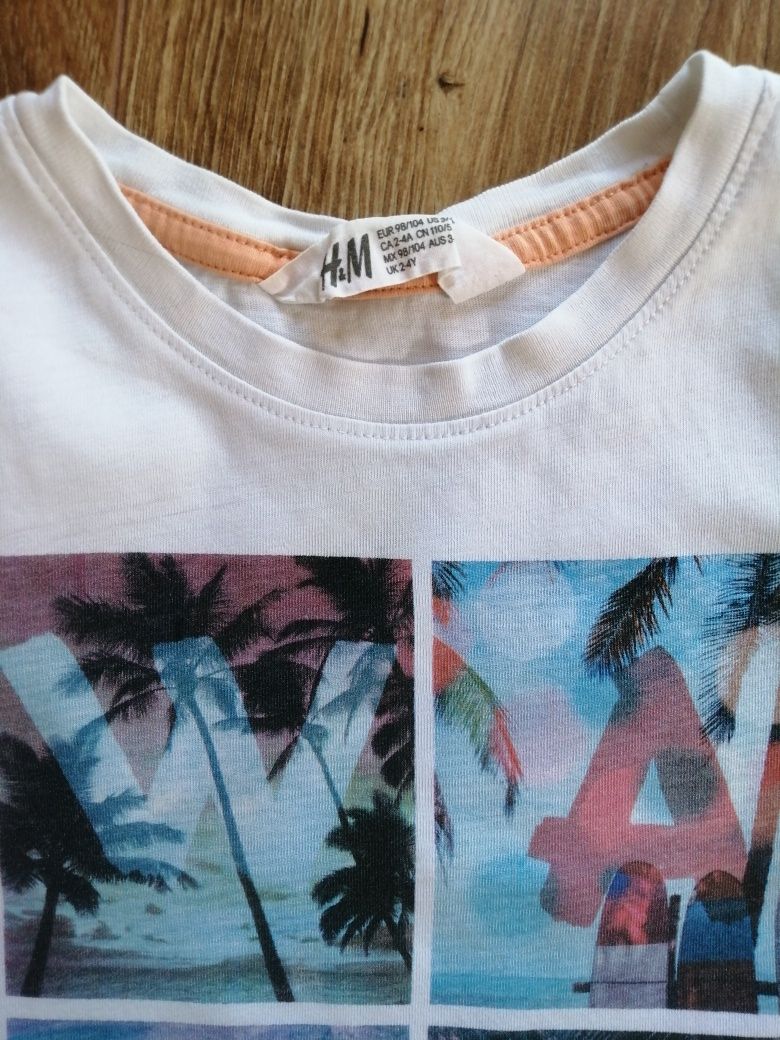 Zestaw chłopięcy na lato H&M t-shirt+getry 98/104