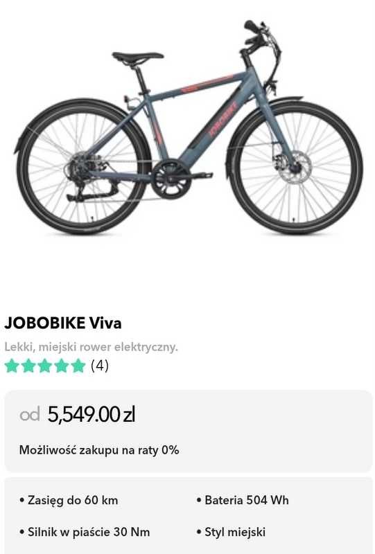 Rowery elektryczne JOBOBIKE Zapraszamy na darmową jazdę próbną.