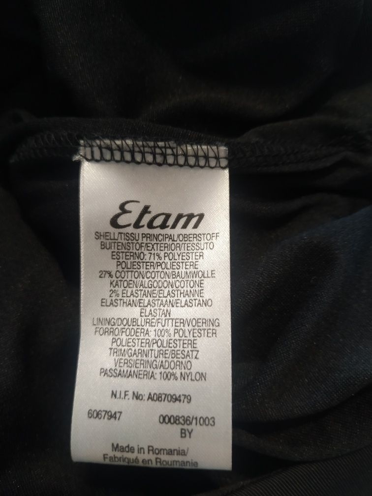 Czarna elegancka spódnica rozkloszowana z falbaną tiulową  Etam 42 XL