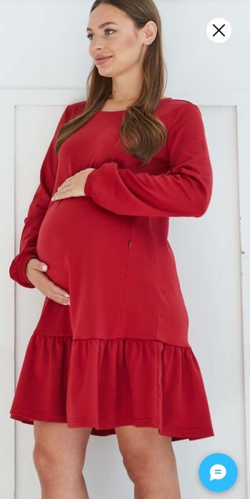 Червона сукня для вагітних та годування