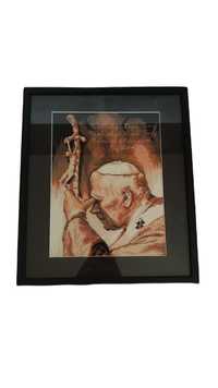 Wyszywany obraz Jan Paweł II